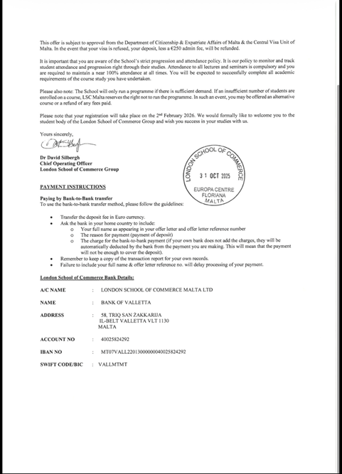 Help Me Reach Malta and Pursue My Dream Education